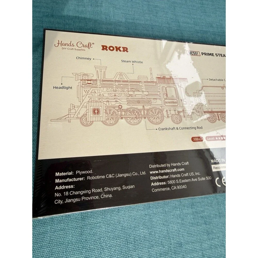 Rokr 3D Wooden Puzzle 1860s Prime Steam Express Train New/Sealed 1:80 Scale